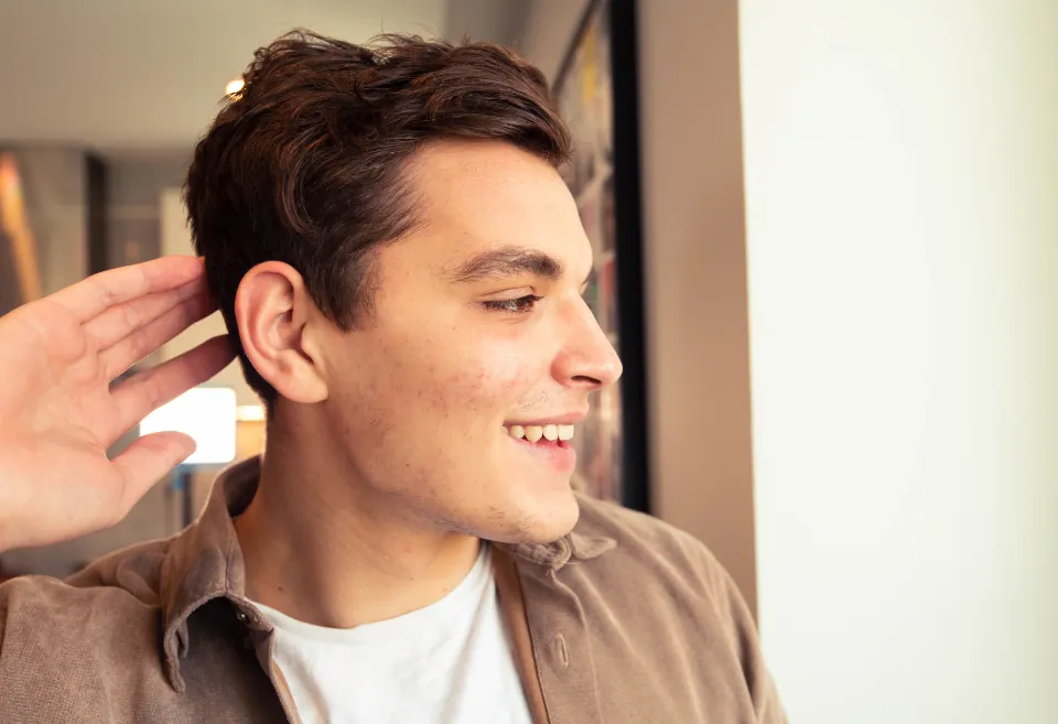 Man with natural-looking styled hair